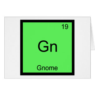 Gn - Gnom-kemi Periodiska Systemet Symbol Hälsningskort