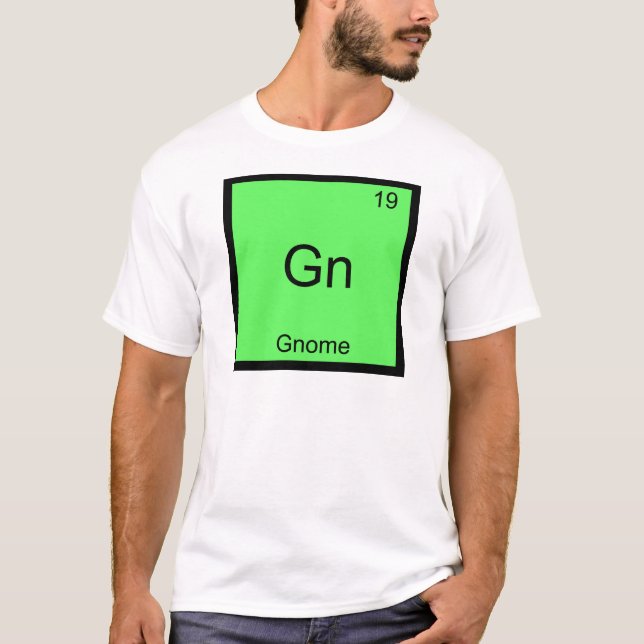 Gn - Gnome kemi periodiska systemet symbol T-shirt (Framsida)
