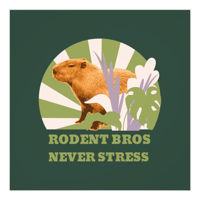 Gnagarbröderna Stressar Aldrig Capybara Fototryck (Framsidan)