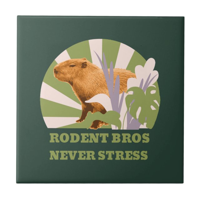 Gnagarbröderna Stressar Aldrig Capybara Kakelplatta (Framsidan)
