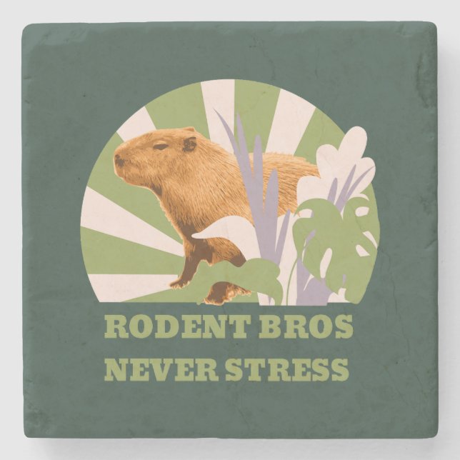 Gnagarbröderna Stressar Aldrig Capybara Stenunderlägg (Framsidan)
