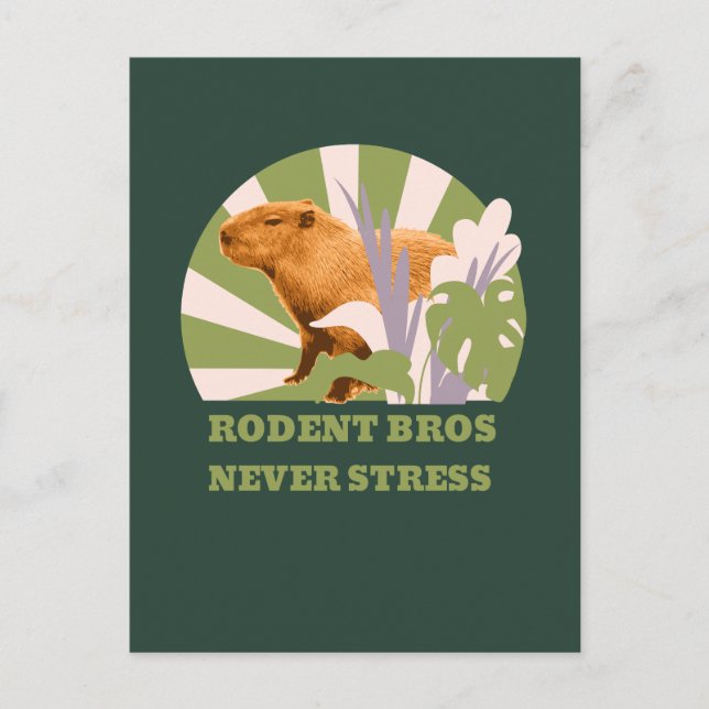 Gnagarbröderna Stressar Aldrig Capybara Vykort (Framsida)
