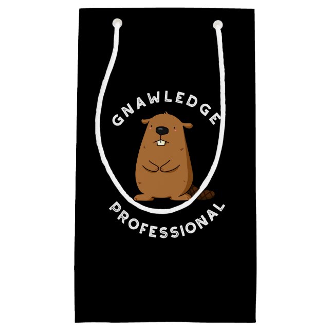 GnaKnowledge Professionell Funny Beaver Pun Mörk B (Framsidan)