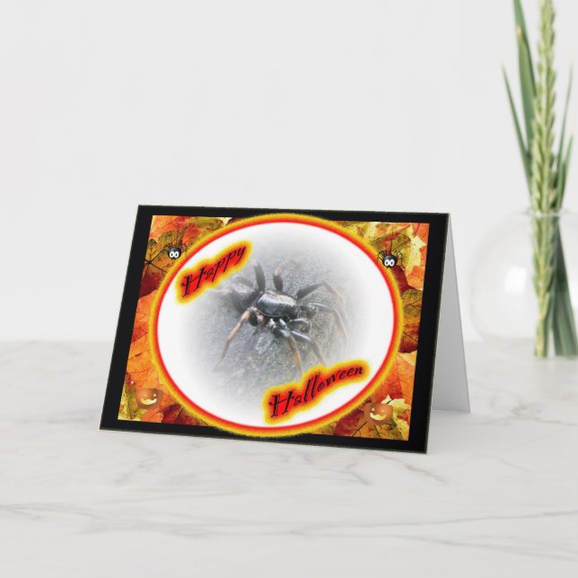 Gnaphosid Spider Happy halloween-kort Kort (Framsida)