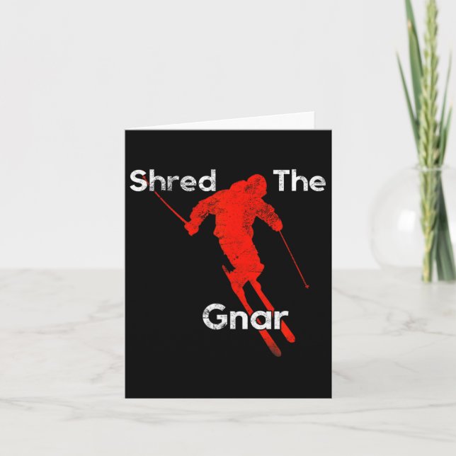 Gnar Powder Skiing Snowboarding S Kort (Framsida)