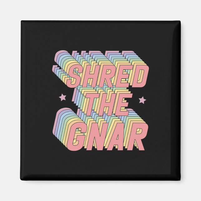 Gnar Snowboarding Surfing Rainbow Pastel Magnet (Framsidan)