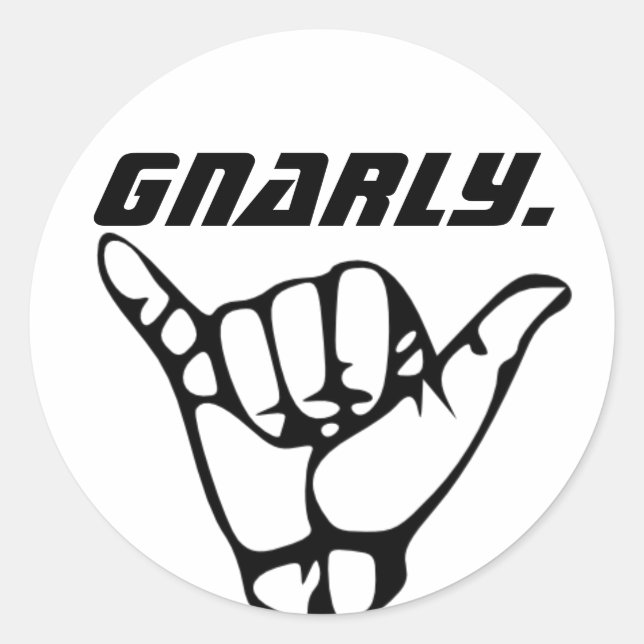 Gnarly-dekal Runt Klistermärke (Framsida)