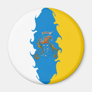 Gnarly flagga för kanariefågelöar magnet