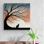 Gnarly Träd Black Cat silhouette i Stigning Sol Canvastryck<br><div class="desc">Kanvastrycket extra stort (101, 60 cm x 102, 84 cm). En del av en samling som inspirerats av den moderna konstens utveckling, där vintern sol ligger bakom träd, naturligtvis med den namnteckning kattungen Carthage Kitten. Det är en enkel konst delarare som säger mycket och som känner sig bekant. Se detta...</div>