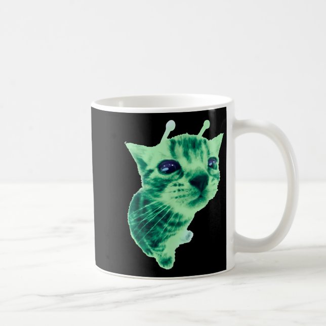 Gnarp Cat Fånig Alien Cat Meme Brainrot Meme Funny Kaffemugg (Höger)
