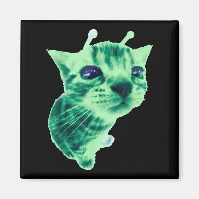 Gnarp Cat Fånig Alien Cat Meme Brainrot Meme Funny Magnet (Framsidan)
