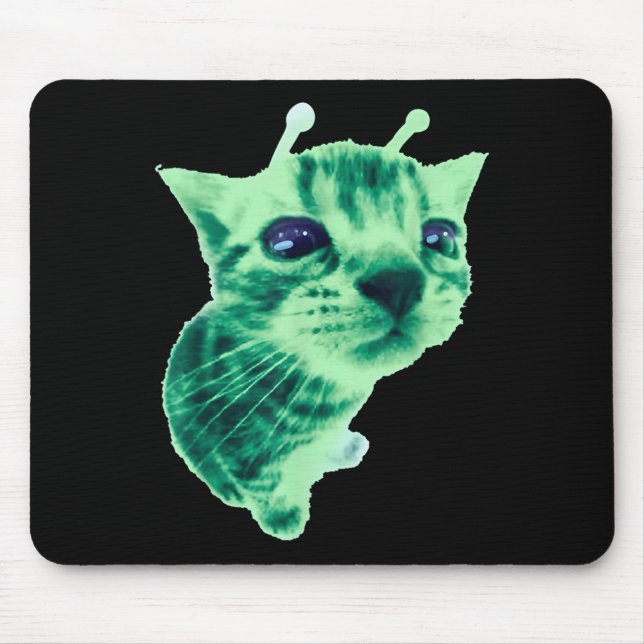 Gnarp Cat Fånig Alien Cat Meme Brainrot Meme Funny Musmatta (Framsidan)