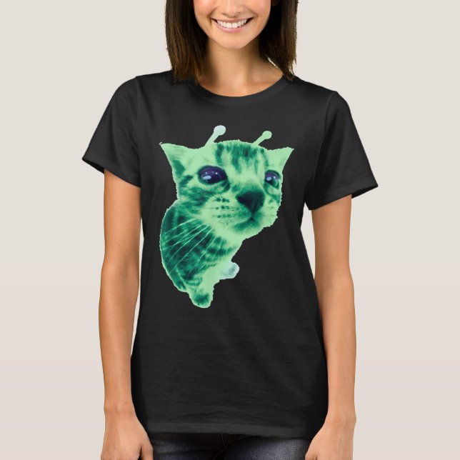 Gnarp Cat Fånig Alien Cat Meme Brainrot Meme Funny T Shirt (Framsida)