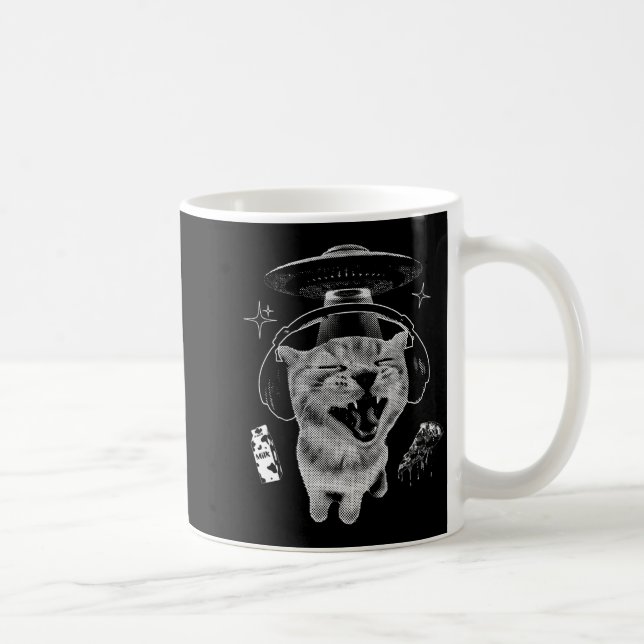 Gnarp Katt Dum Alien Katt Meme Brainrot Roligt Mem Kaffemugg (Höger)
