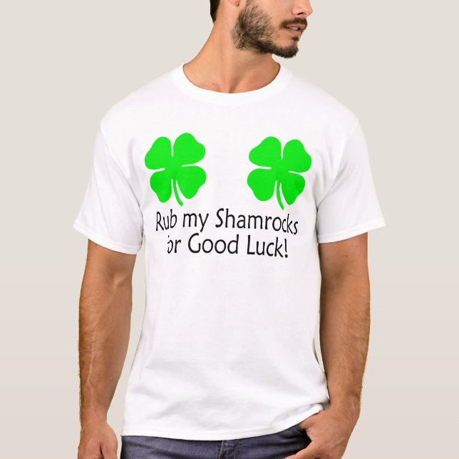 Gnid min Shamrocks för lycka till T-shirt (Framsida)