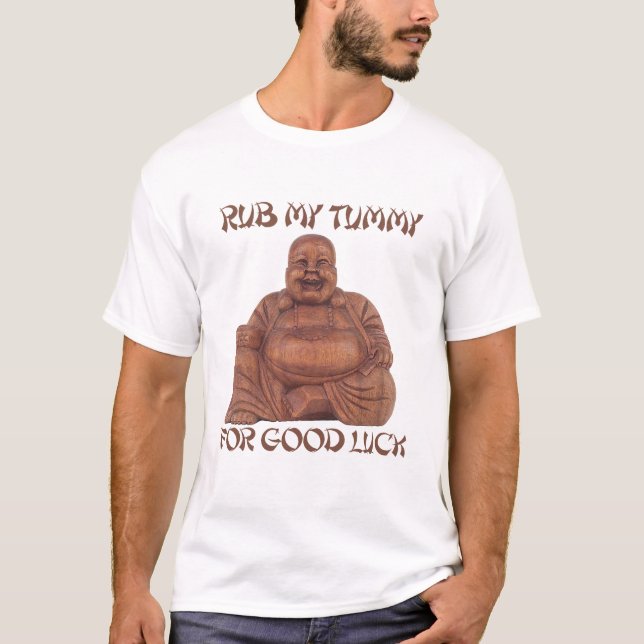 GNID MIN TUMMY FÖR LYCKA TILLT-tröja T Shirt (Framsida)