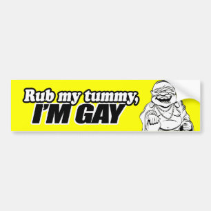 GNID PÅ MIN BUK, JAG ÄR GAY -.png Bildekal