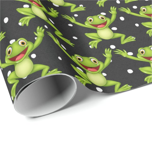 Gnida grodor på Polka dots Presentpapper (Rullad Hörn)