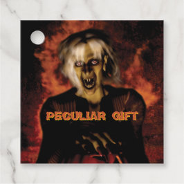 Gnisig häxa med pumpa. Halloween Gåvor Etiketter