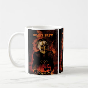 Gnisig häxa med pumpa. Halloween Kaffemugg