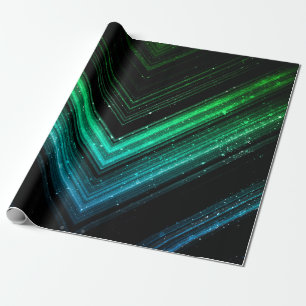 Gnisig metallisk akvariefisk grönt galaxi chevron  presentpapper