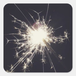 gnist gnist gnist gnista eld flare gnistrar om nat fyrkantigt klistermärke