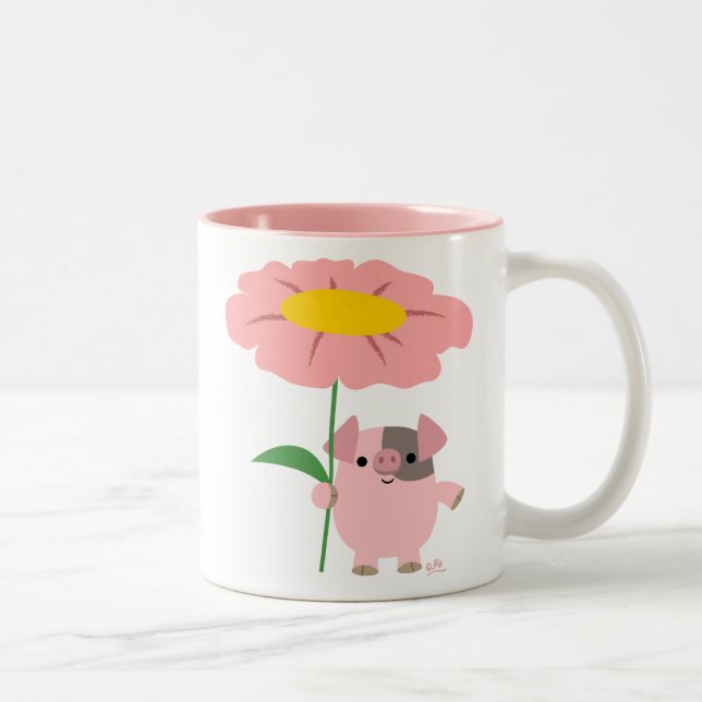 Gnister Tecknad med gift (Rosa) Två-Tonad Mugg (Höger)