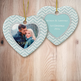 Gnistra av Aqua Chevron-Isig Julgransprydnad Keramik