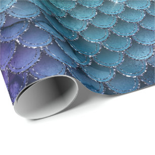 Gnistra av Lila av Teal Aqua Sjöjungfru Presentpapper