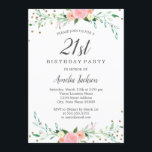 Gnistra av sötad Blommigt Konfetti 21:a födelsedag Inbjudningar<br><div class="desc">Mer söt blommigt Birthday Bjud i Little Bayleigh Store!</div>