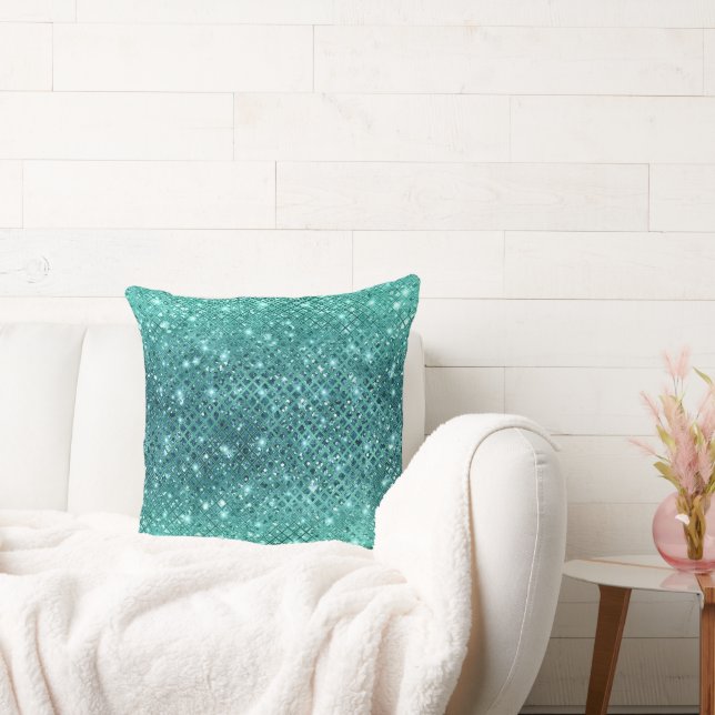 Gnistra av Turquise Aqua Grönt Kudde (Soffa)