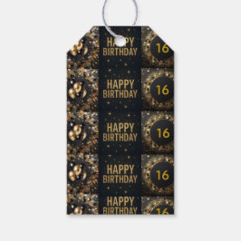 Gnistra Balloon Grattis på födelsedagen, Svarta ha Presentetikett