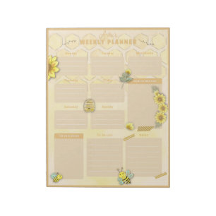 Gnistra Bee Weekly Planner Anteckningsblock