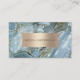 Gnistra Blue Marble och Guld Modern Elegant Visitkort