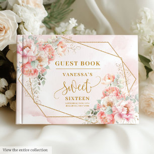 Gnistra Boho Blek Rosa Guld Peonies Sweet sixteen Gästböcker
