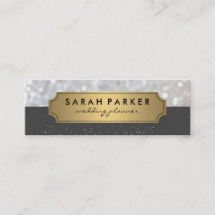 Gnistra Bokeh med Faux Metallic Guld-etikett Mini Visitkort