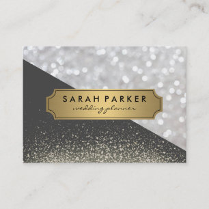 Gnistra Bokeh med Faux Metallic Guld-etikett Visitkort