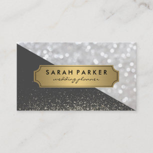 Gnistra Bokeh med Faux Metallic Guld-etikett Visitkort