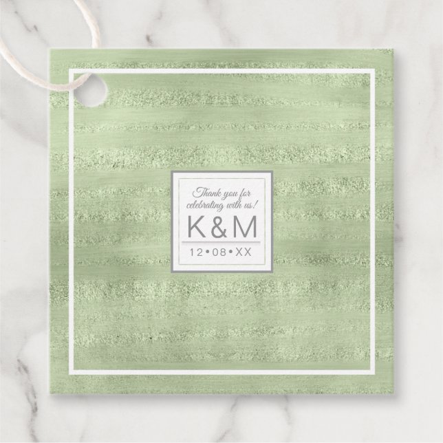 Gnistra Bröllop Grönt-ID515 Gåvor Etiketter (Framsida)