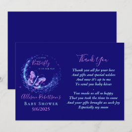 Gnistra Butterfly Girl Baby Shower Tack för ditt k Inbjudningar