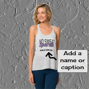 Gnistra citattecken glitter, effekttext lila linne med racerback