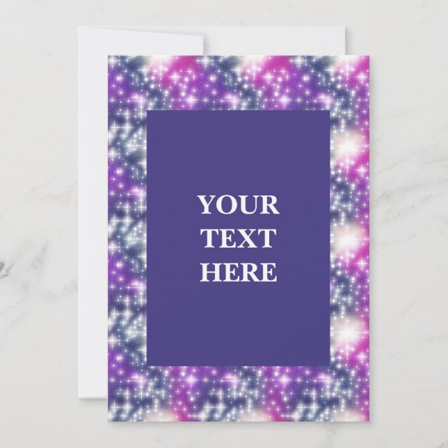 Gnistra Cosmic Lila Abstrakt Inbjudningar (Framsida)