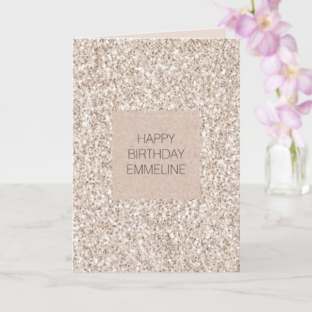 Gnistra  Cream Glitz Glitter födelsedag  Kort (Orkide)