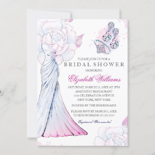 Gnistra Crystal Bröllop Gown Möhippa Inbjudan