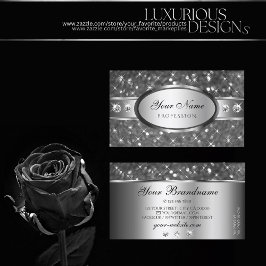 Gnistra Diamonder för Classy Silver Glitter Visitkort