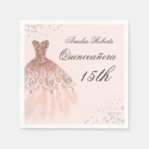 Gnistra Dress Ro Guld Quinceanera Napkin Pappersservett