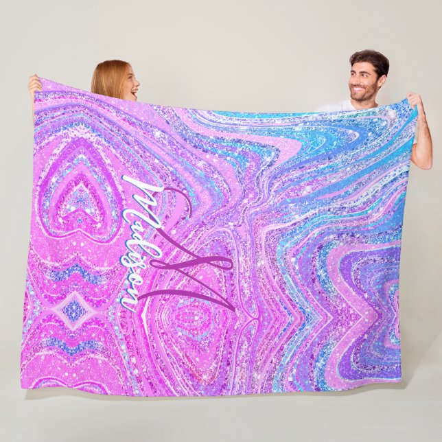 Gnistra enmajsregnbåge gigmarmor konst fleecefilt (På plats)