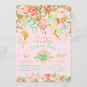 Gnistra Fairy Enchanted Garden Birthday Inbjudningar