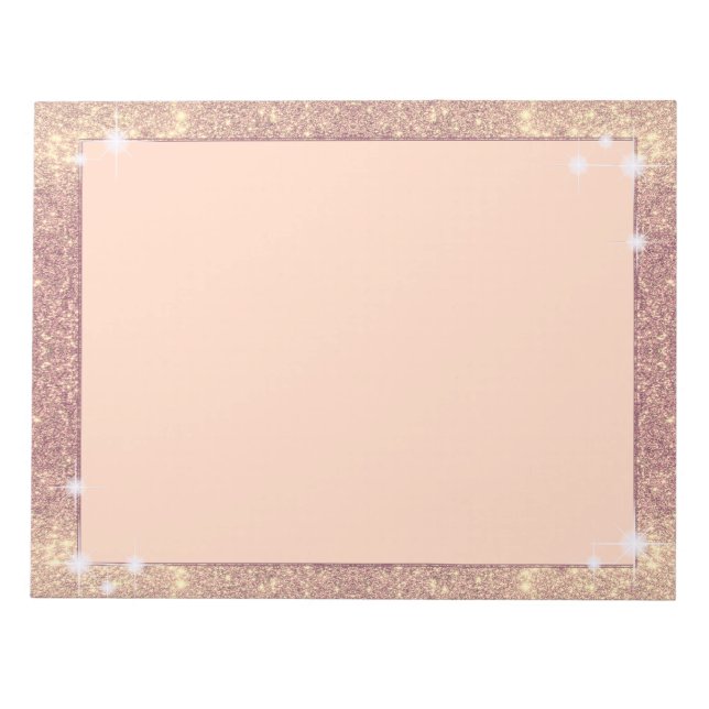 Gnistra Faux rosa Glitter Ro Guld Anteckningsblock (Framsida)