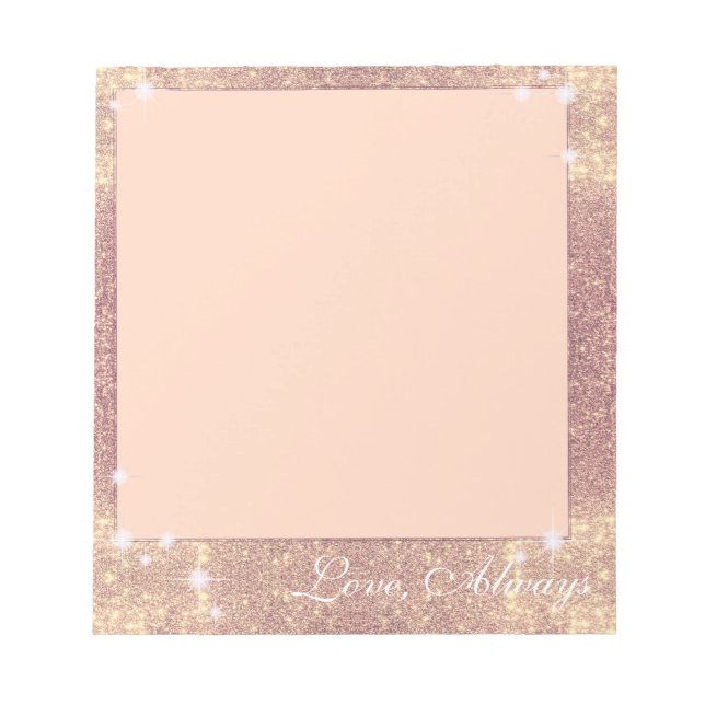 Gnistra Faux rosa Glitter Ro Guld Anteckningsblock (Framsida)